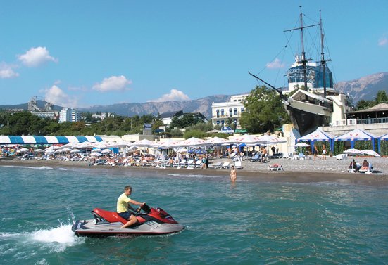 Вид с моря на Ялту